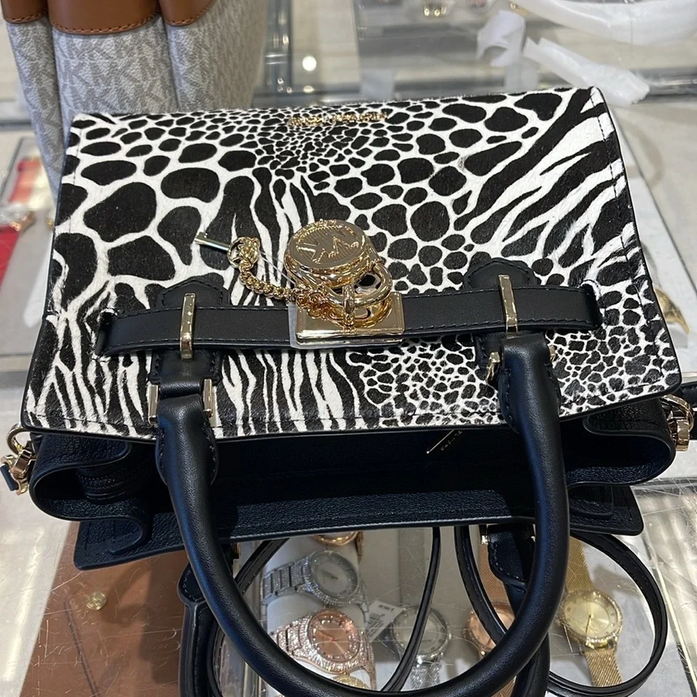 Michael Kors
Hamilton Small Satchel Leather
Color: Black Multi 
NWT - Picture 14 of 16